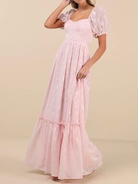 Lulus | Phenomenal Sweetness Pink Floral Burnout Bustier Maxi Dress